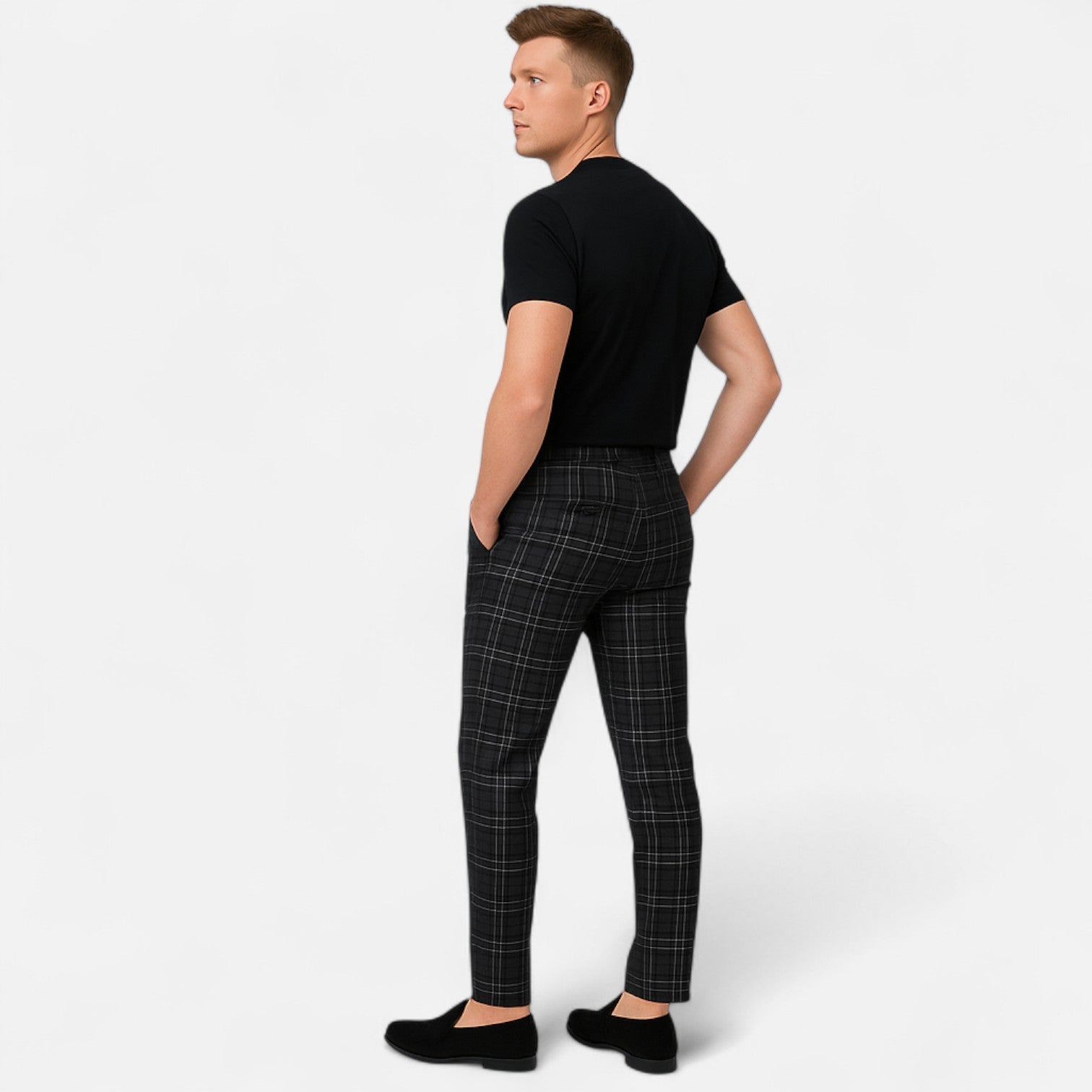 The Rowley Club | Stretchable Checkered Chino Pants for Men – Tailored Fit, Elegant Comfort for Everyday Wear