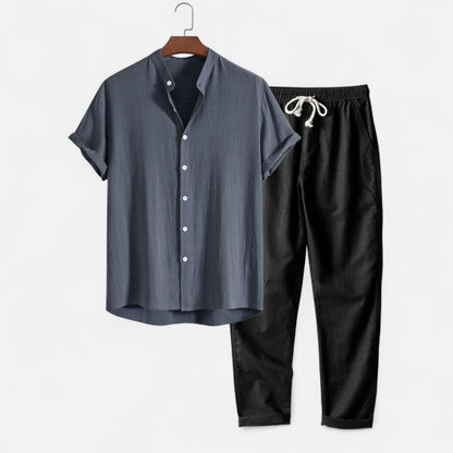 The Rowley Club | Men's Linen Shirt and Pants Set – Breathable Comfort, Casual Refinement