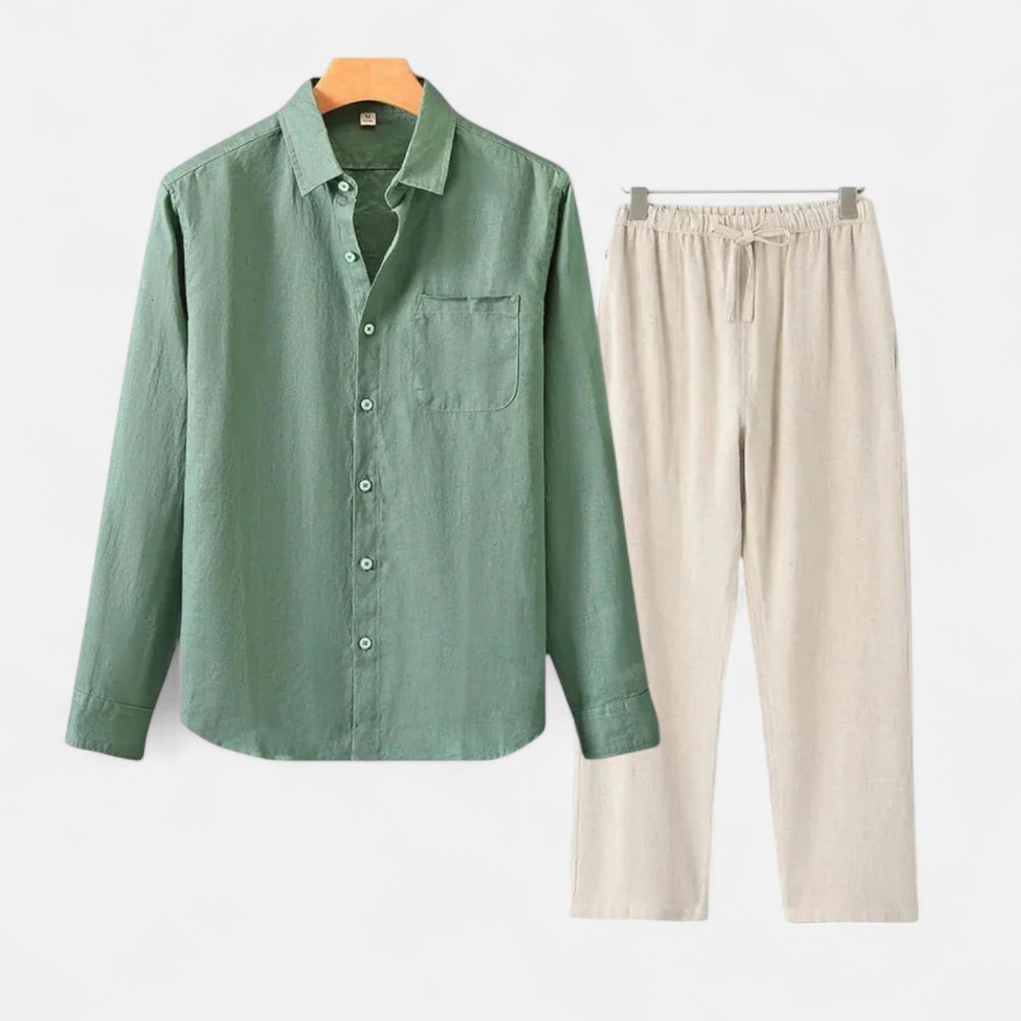 The Rowley Club | Long Sleeve Linen Blend Shirt for Men – Textured Contrast, High-End Comfort