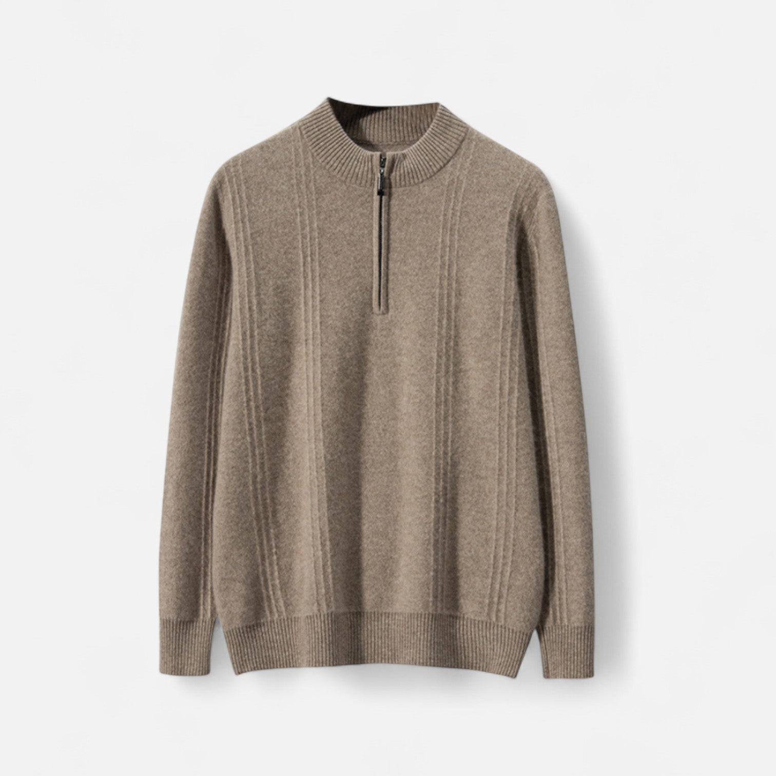 The Rowley Club | Men's Ribbed Half-Zip Cashmere - 100% Pure Cashmere, Discreet Luxury in Motion