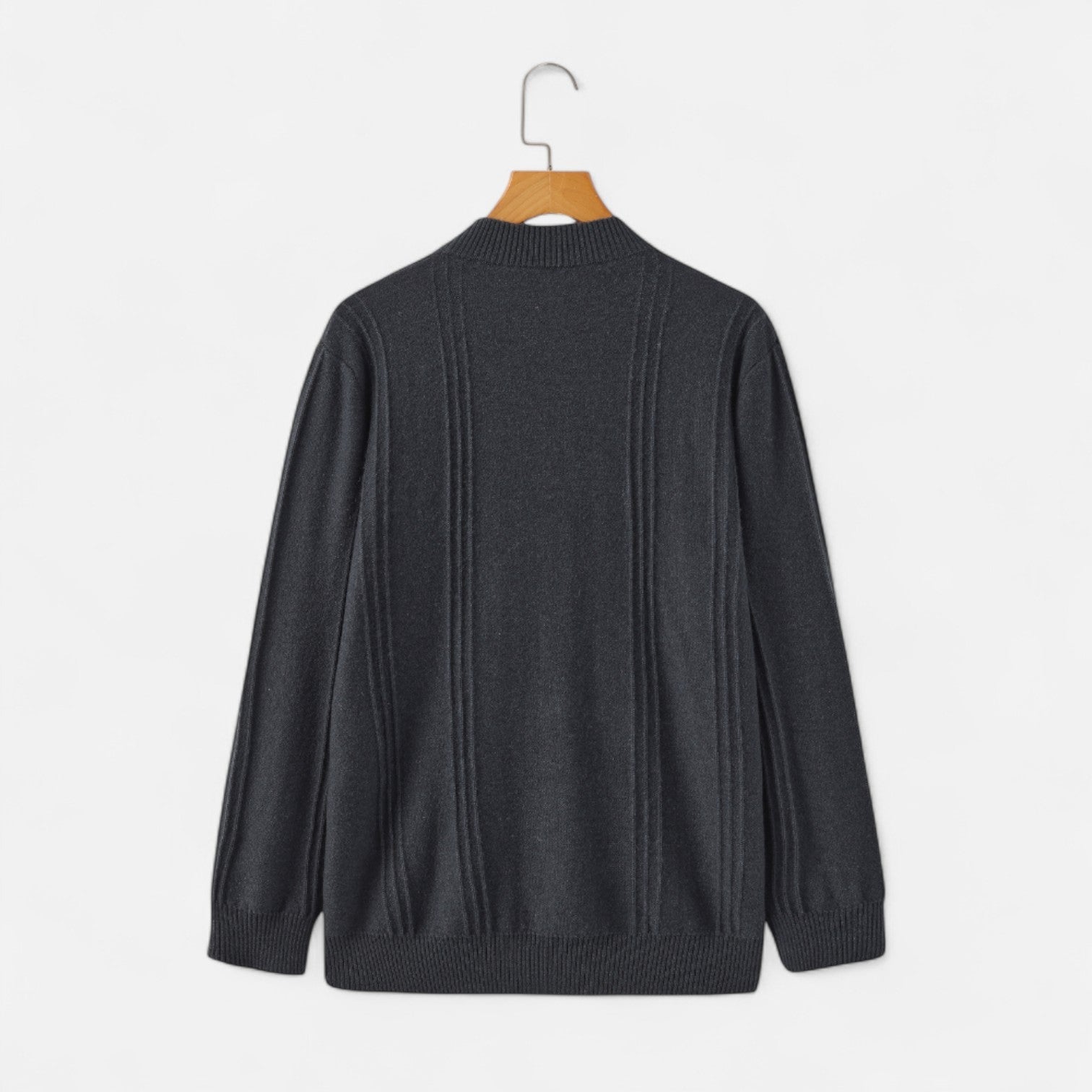 The Rowley Club | Men's Ribbed Half-Zip Cashmere - 100% Pure Cashmere, Discreet Luxury in Motion