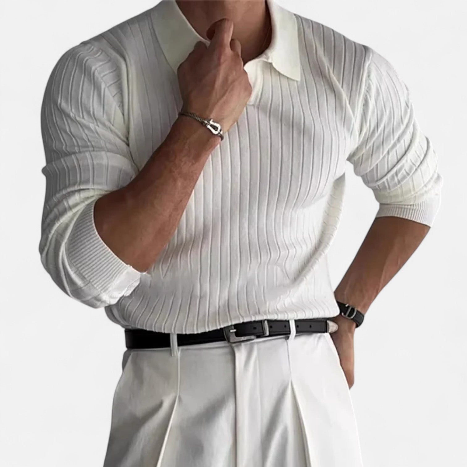 The Rowley Club | Long Sleeve Polo for Men – Fitted Comfort, Timeless Casual-Chic Essential
