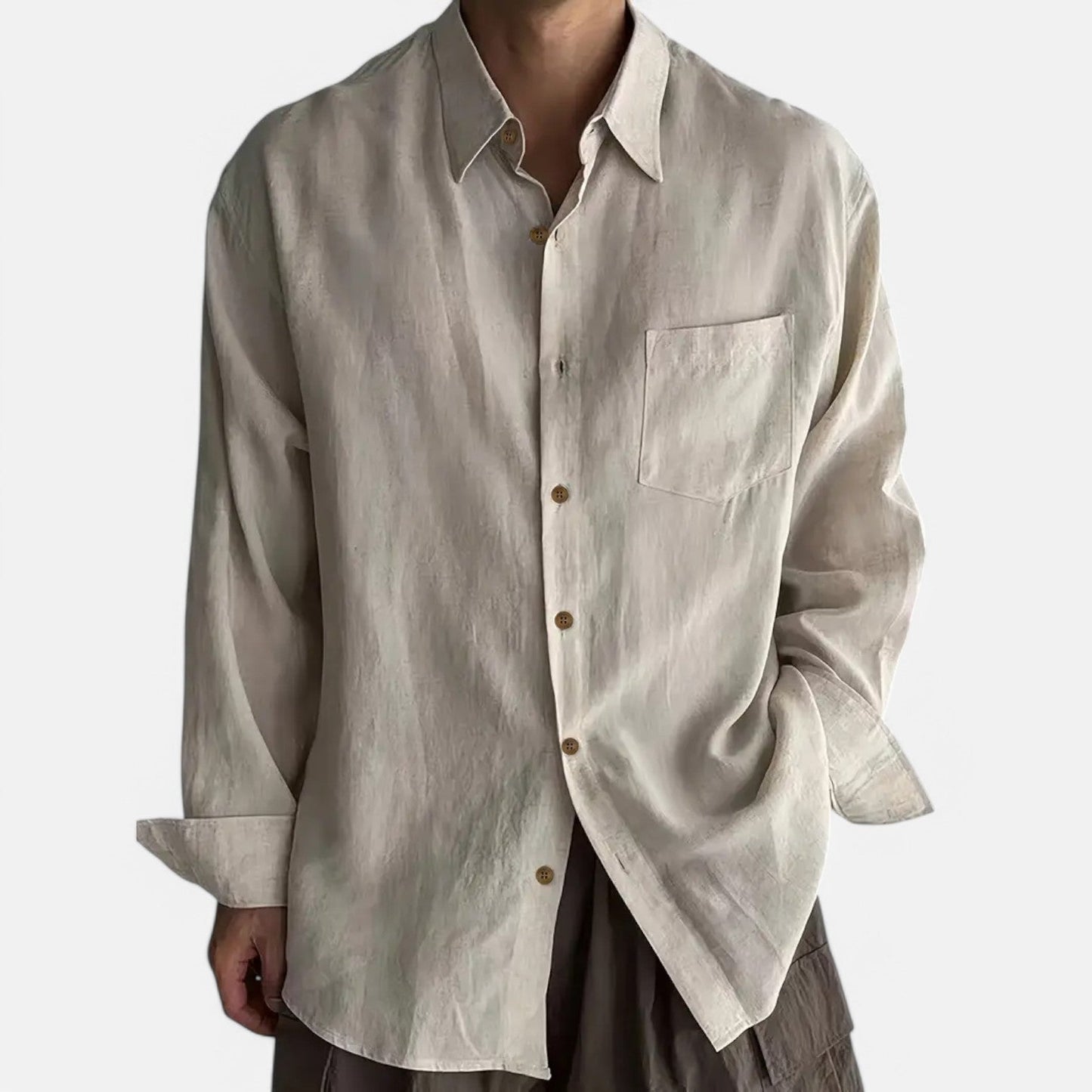 The Rowley Club | Casual Long Sleeve Linen Blend Shirt for Men