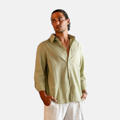 The Rowley Club | Pure Linen Long Sleeve Shirt for Men