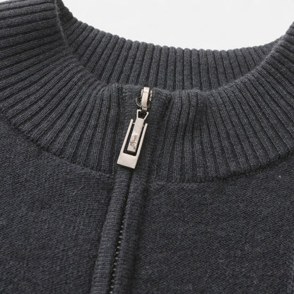 The Rowley Club | Men's Ribbed Half-Zip Cashmere - 100% Pure Cashmere, Discreet Luxury in Motion