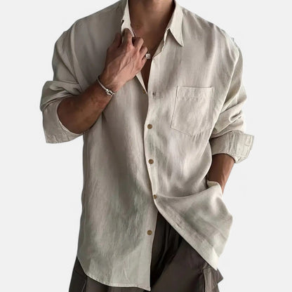 The Rowley Club | Casual Long Sleeve Linen Blend Shirt for Men