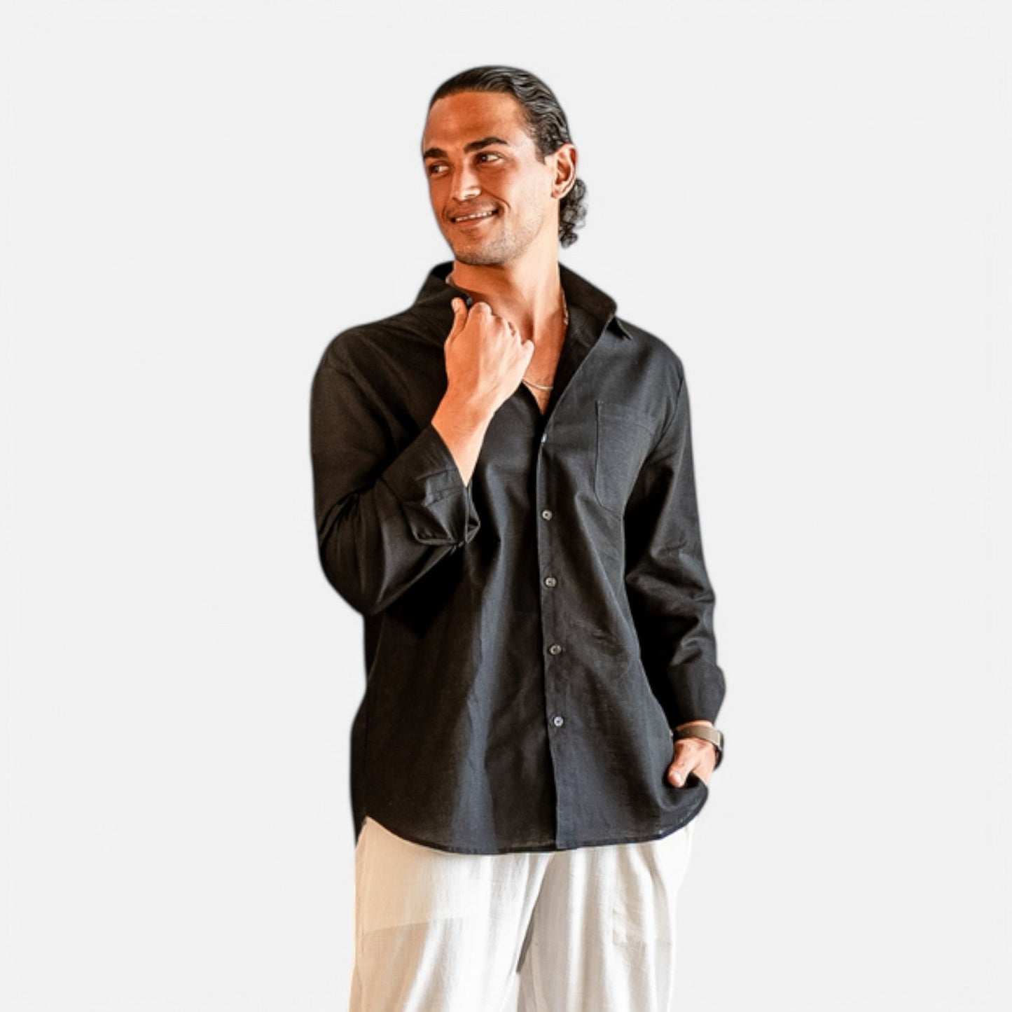 The Rowley Club | Pure Linen Long Sleeve Shirt for Men