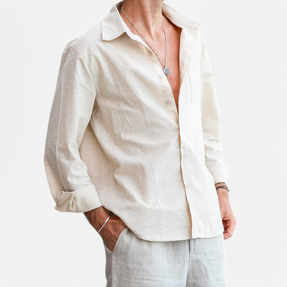 The Rowley Club | Pure Linen Long Sleeve Shirt for Men