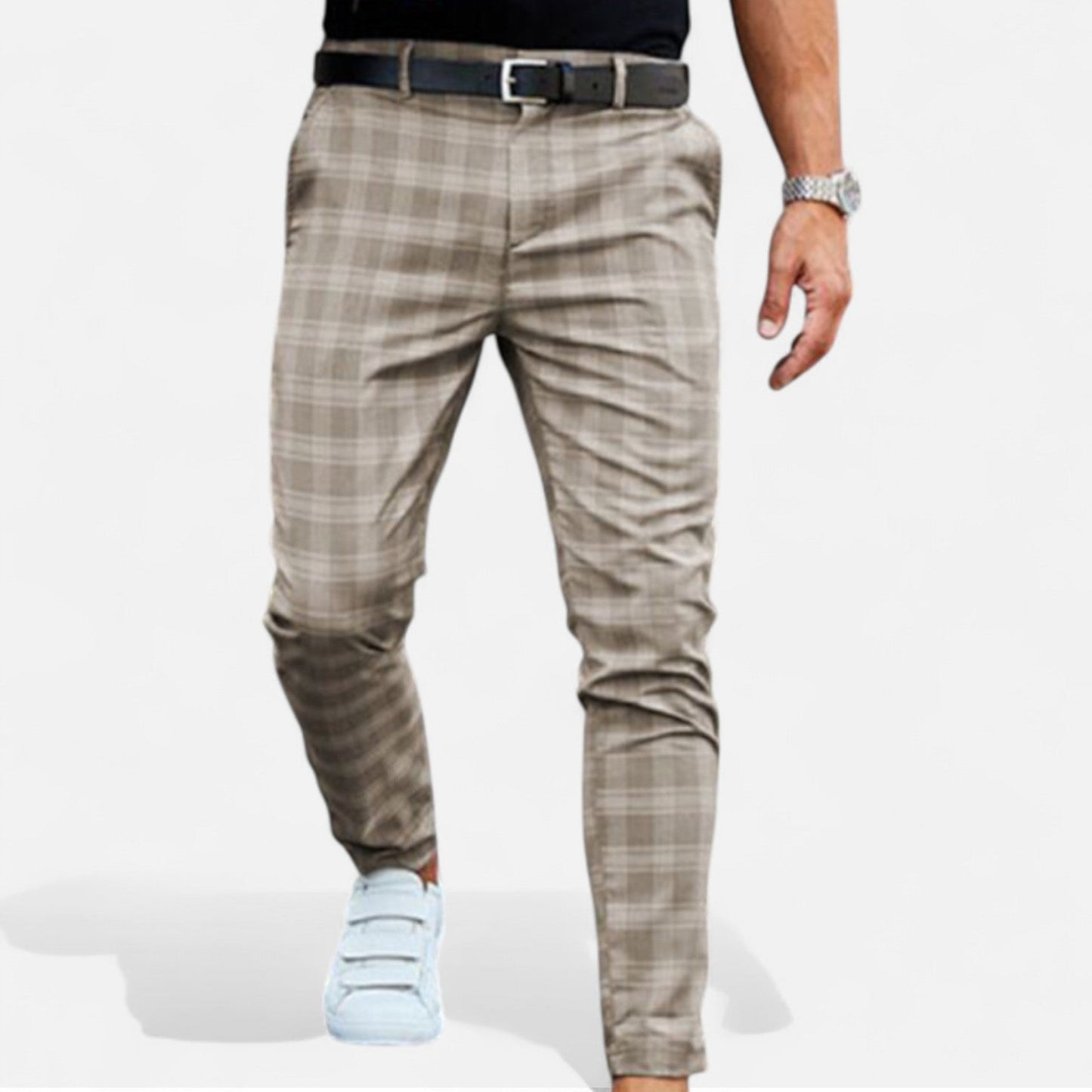 The Rowley Club | Stretchable Checkered Chino Pants for Men – Tailored Fit, Elegant Comfort for Everyday Wear