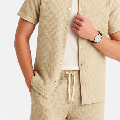 The Rowley Club | Men's Short Sleeve Textured Set – Refined Coordination, Effortless Summer Simplicity