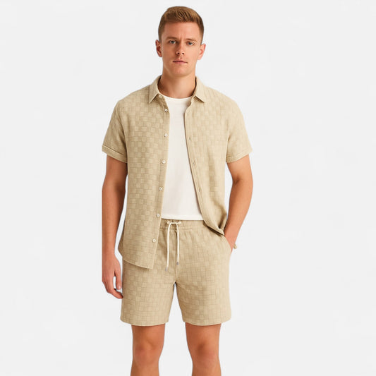 The Rowley Club | Men's Short Sleeve Textured Set – Refined Coordination, Effortless Summer Simplicity
