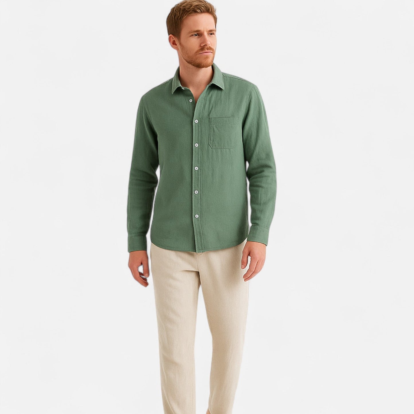 The Rowley Club | Long Sleeve Linen Blend Shirt for Men – Textured Contrast, High-End Comfort