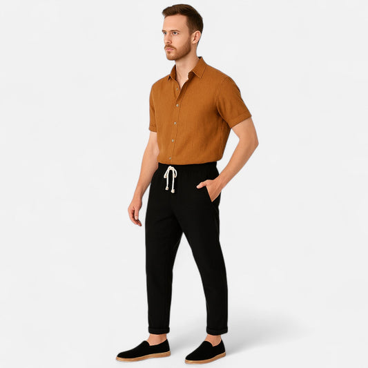 The Rowley Club | Men's Linen Pants with Drawstring – Breathable Comfort, Relaxed Fit