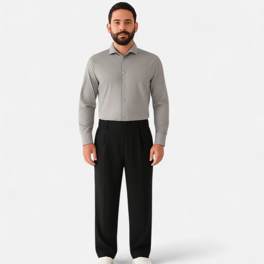 The Rowley Club | Draped Formal Trousers for Men - Relaxed Fit, Tailored Elegance for Business and Leisure