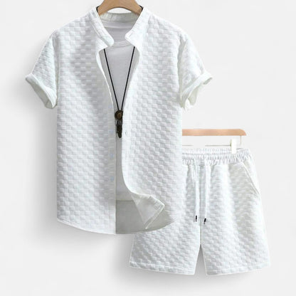 The Rowley Club | Men's Short Sleeve Textured Set – Refined Coordination, Effortless Summer Simplicity