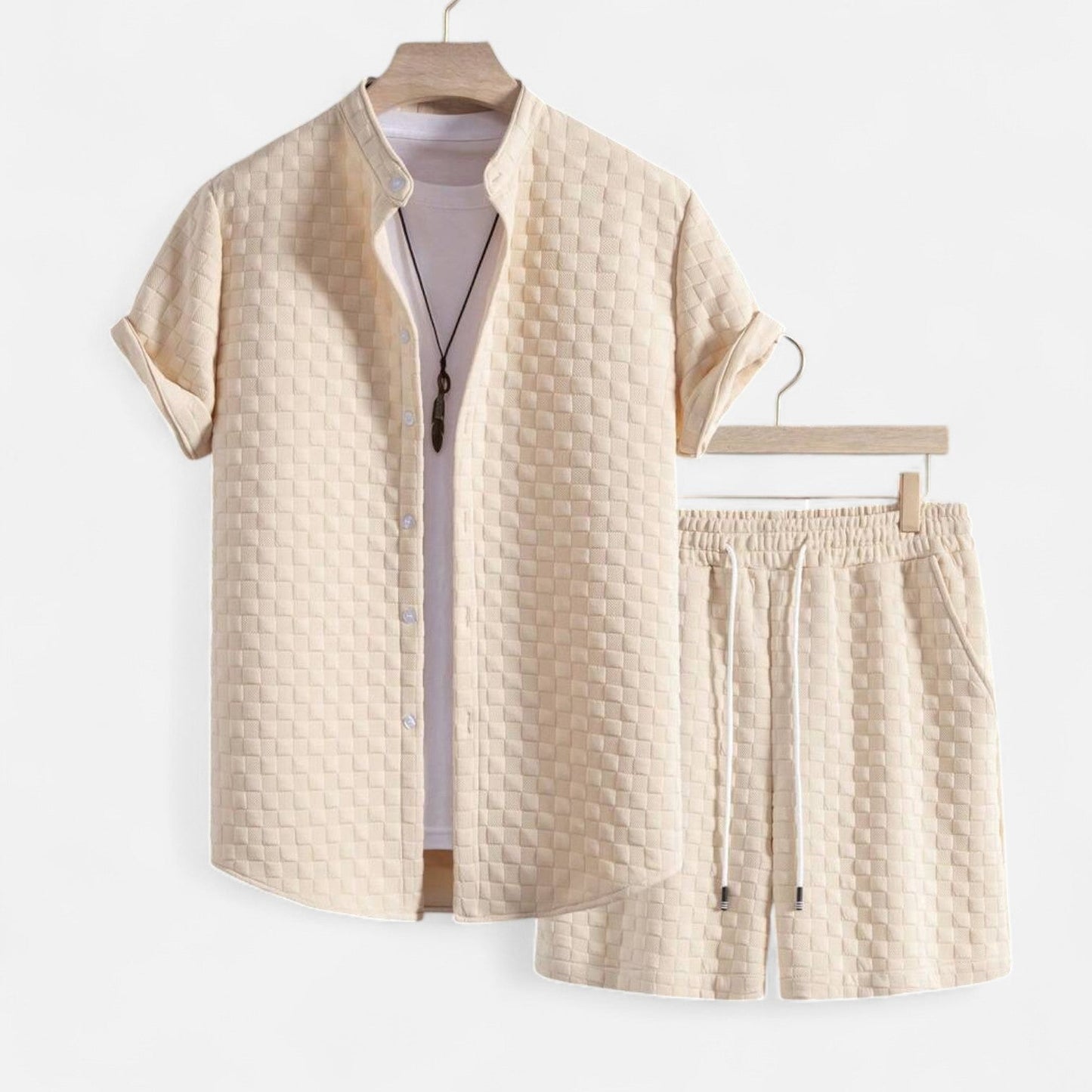 The Rowley Club | Men's Short Sleeve Textured Set – Refined Coordination, Effortless Summer Simplicity