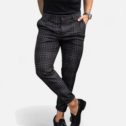 The Rowley Club | Stretchable Checkered Chino Pants for Men – Tailored Fit, Elegant Comfort for Everyday Wear
