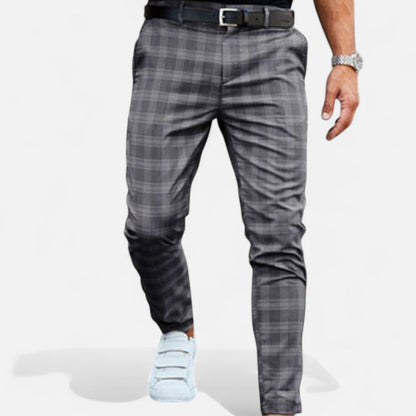 The Rowley Club | Stretchable Checkered Chino Pants for Men – Tailored Fit, Elegant Comfort for Everyday Wear
