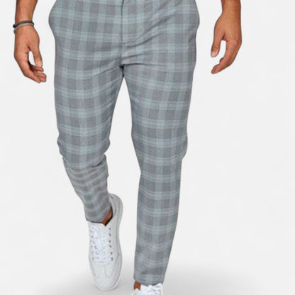 The Rowley Club | Stretchable Checkered Chino Pants for Men – Tailored Fit, Elegant Comfort for Everyday Wear