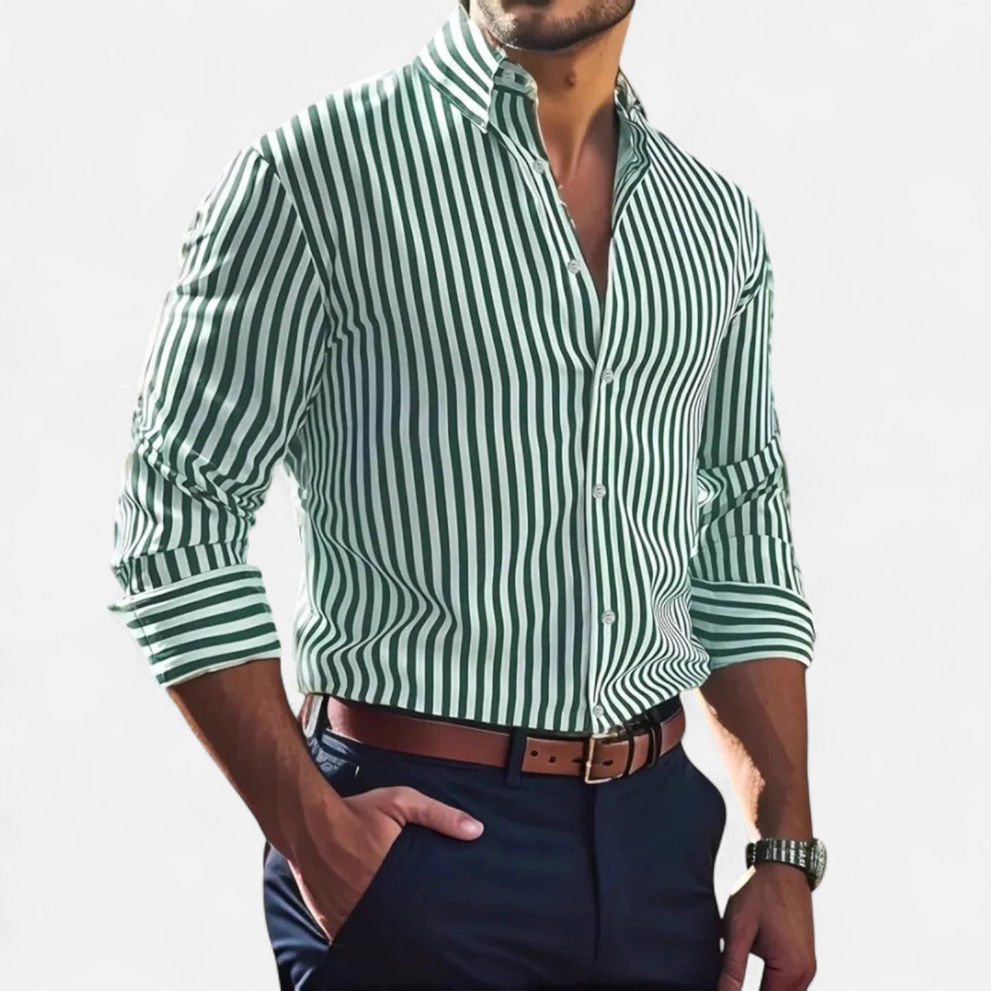 The Rowley Club | Striped Shirt for Men – Tailored Lines, Timeless Elegance, and Casual Chic