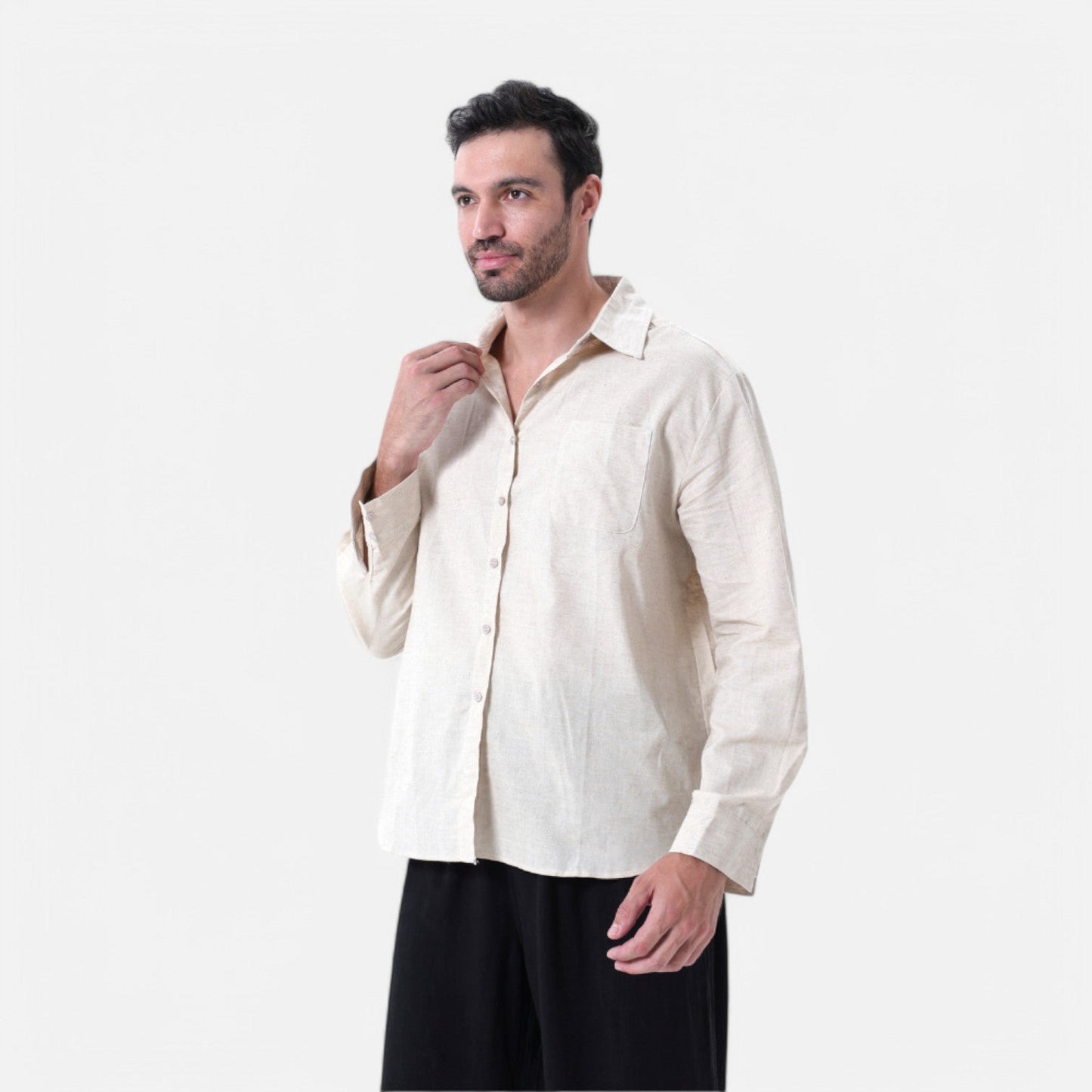 The Rowley Club | Pure Linen Long Sleeve Shirt for Men