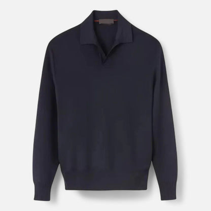 The Rowley Club | Long Sleeve Polo for Men - Old Silver Aesthetic, Casual and Timeless Sophistication