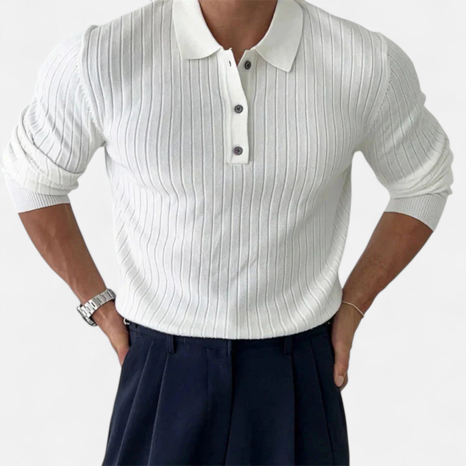 The Rowley Club | Long Sleeve Polo for Men – Fitted Comfort, Timeless Casual-Chic Essential