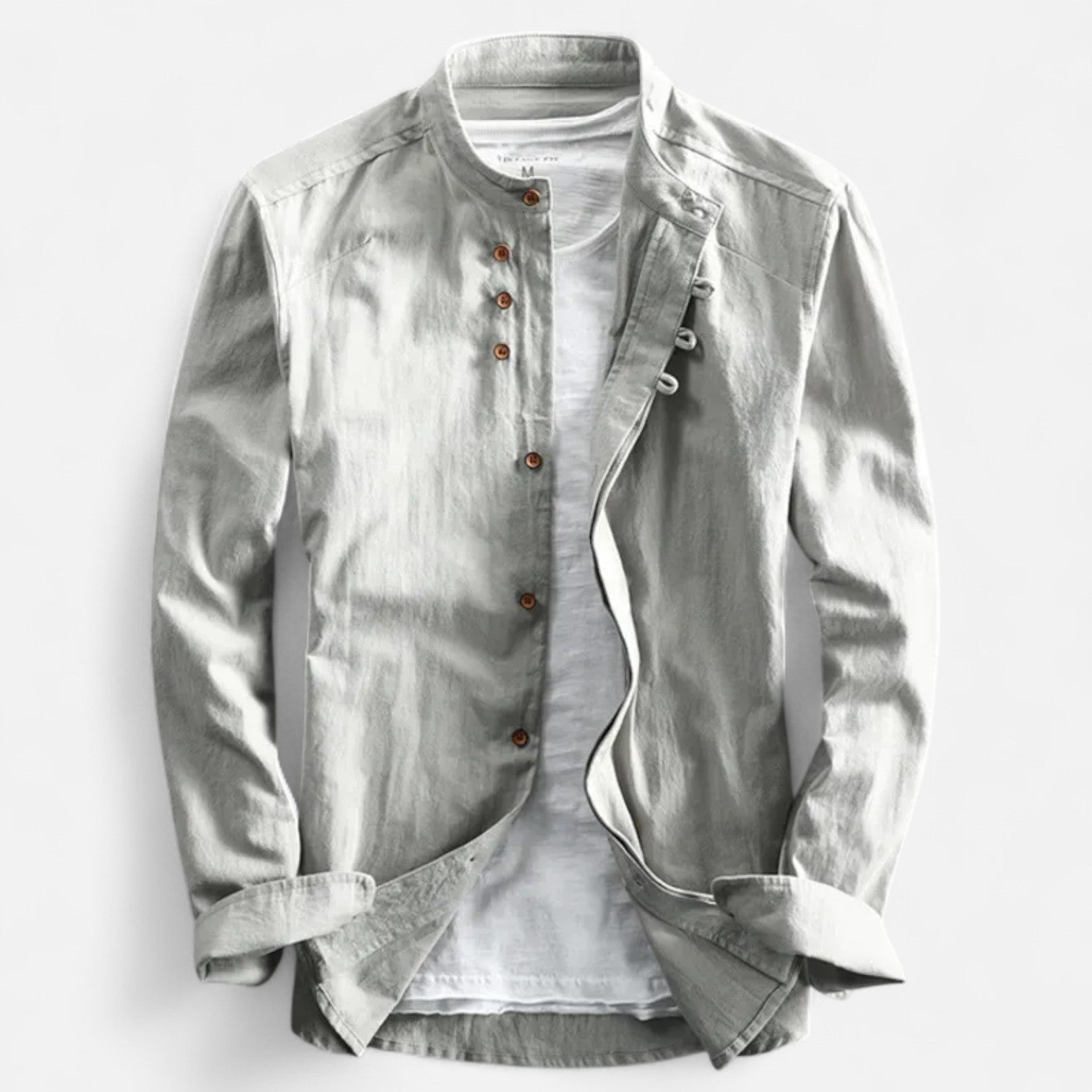 Maison Lior | Men's Slim Fit Shirt with High Collar – Tailored Silhouette, Modern and Minimalist Details