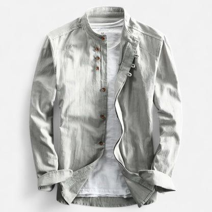 The Rowley Club | Men's Slim Fit Shirt with High Collar – Tailored Silhouette, Modern and Minimalist Details