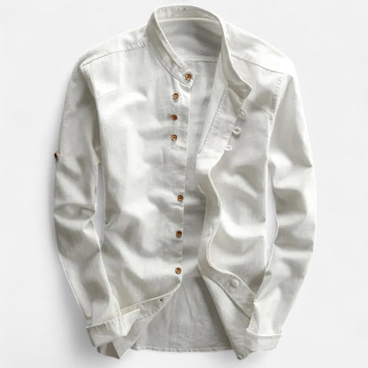 The Rowley Club | Men's Slim Fit Shirt with High Collar – Tailored Silhouette, Modern and Minimalist Details