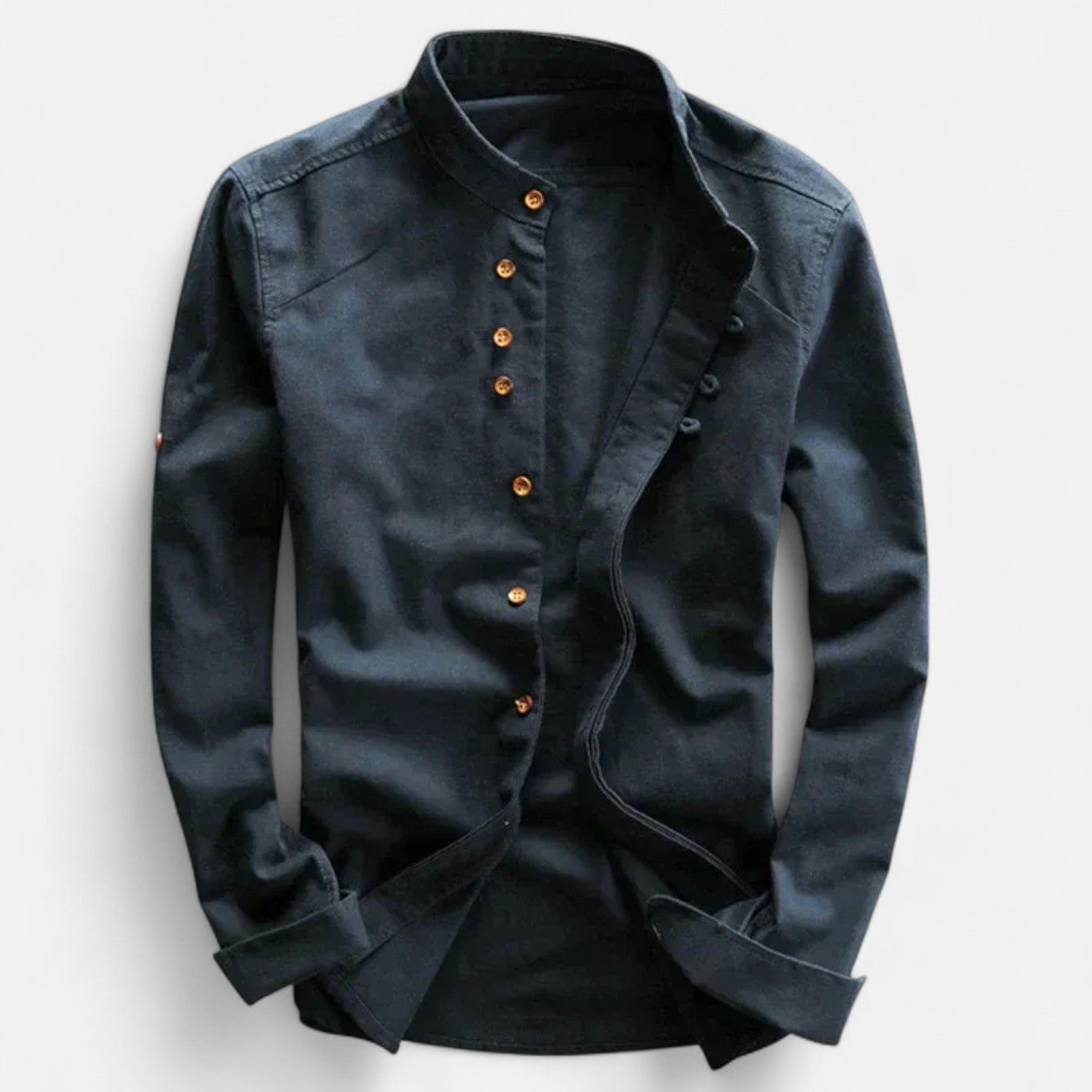 Maison Lior | Men's Slim Fit Shirt with High Collar – Tailored Silhouette, Modern and Minimalist Details