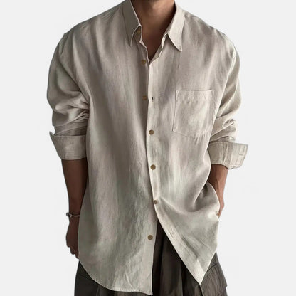 The Rowley Club | Casual Long Sleeve Linen Blend Shirt for Men