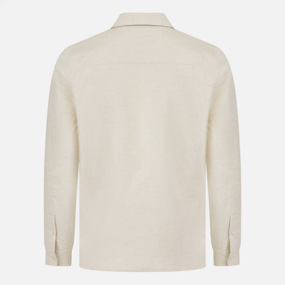 The Rowley Club | Men's Long Sleeve Linen Shirt in Oat Color