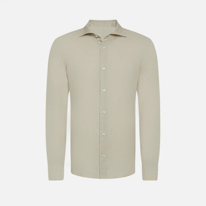 The Rowley Club | Khaki Linen Shirt for Men - Aesthetic of Old Money, Light Sartorial Ease